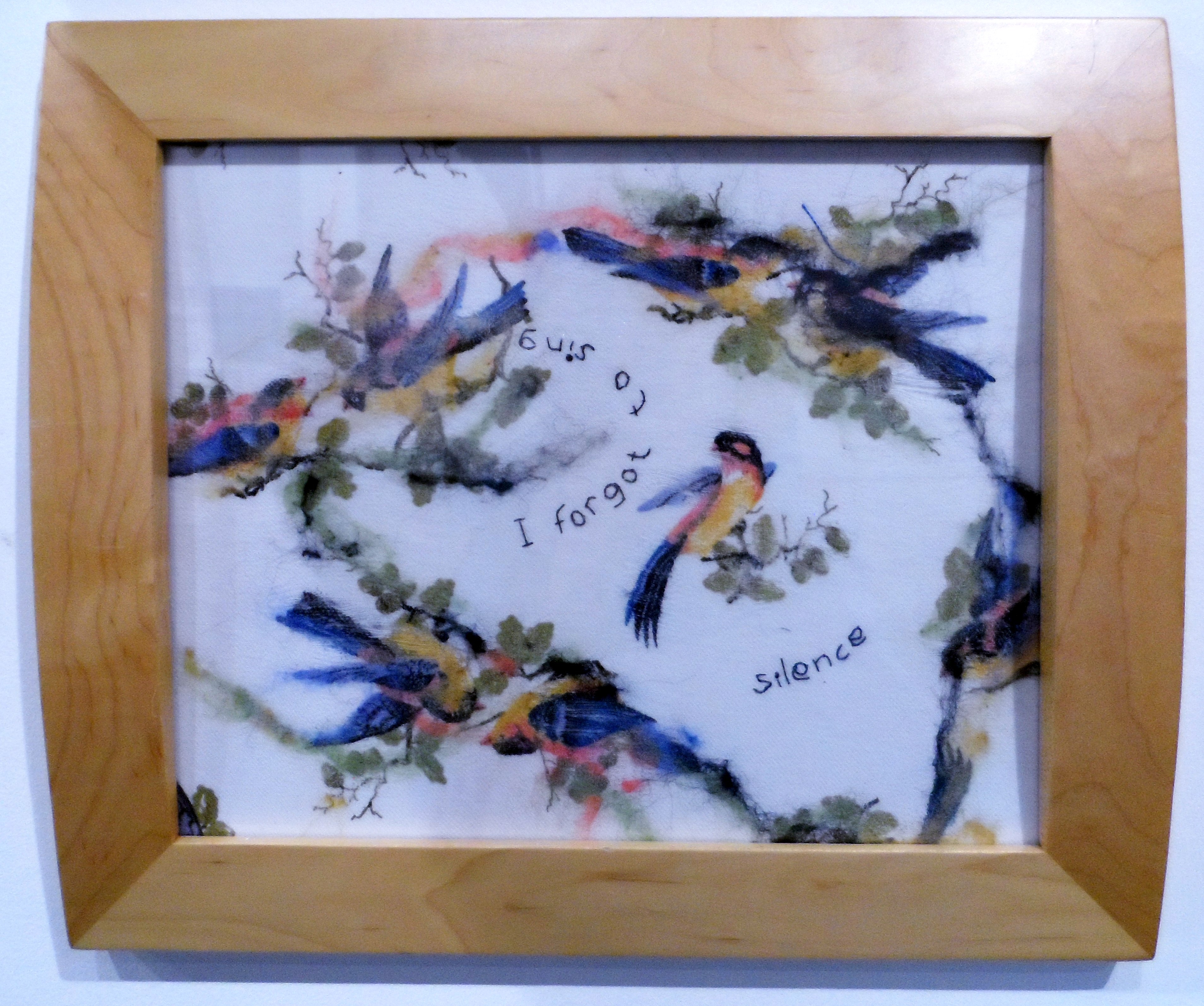 SILENT SONG by Janet Wilkinson, needle felt & stitch, Re-View Textile Group, Frodsham 2019