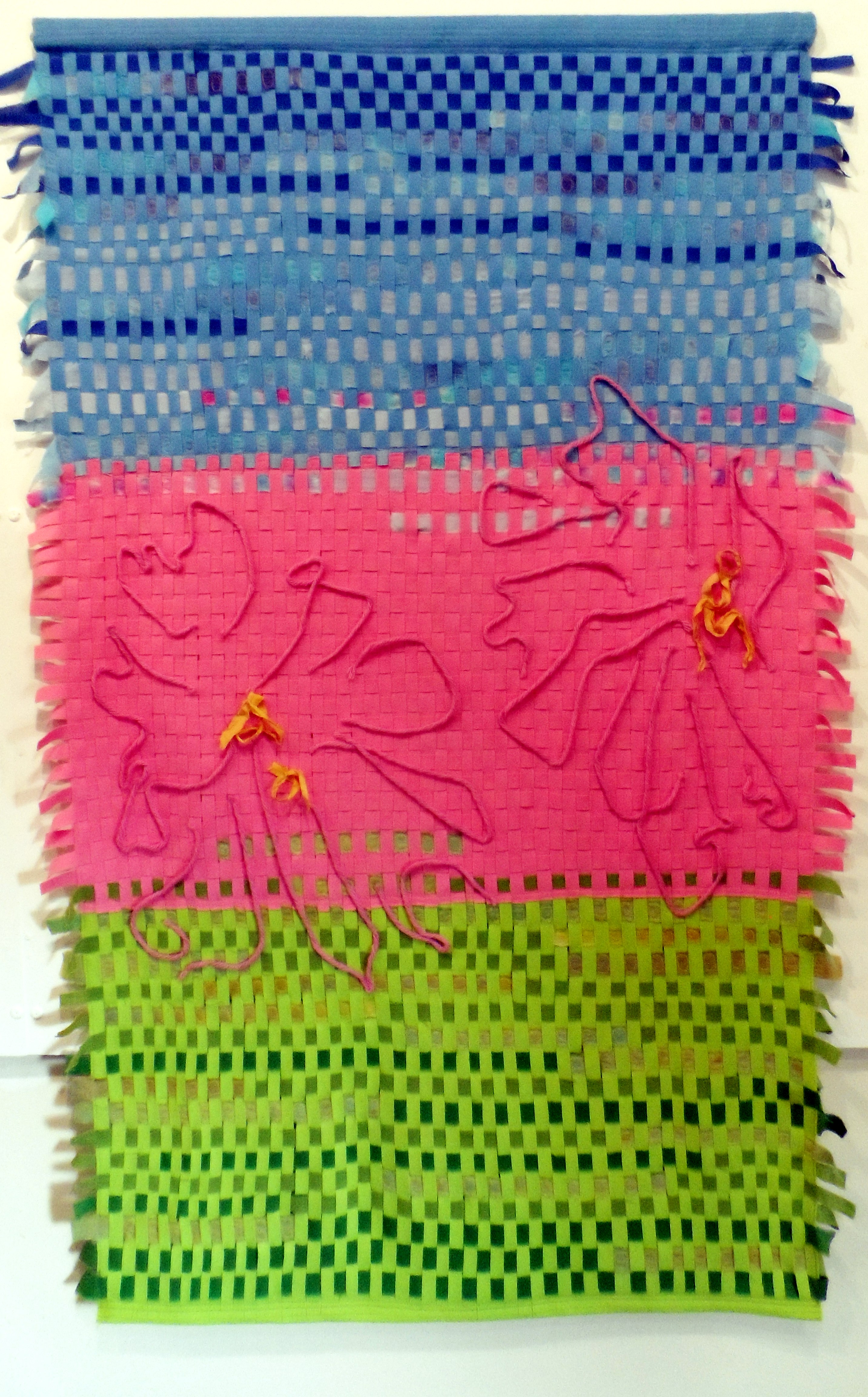 SPRING by Janet Wilkinson, weave & stitch, Re-View Textile Group, Frodsham 2019