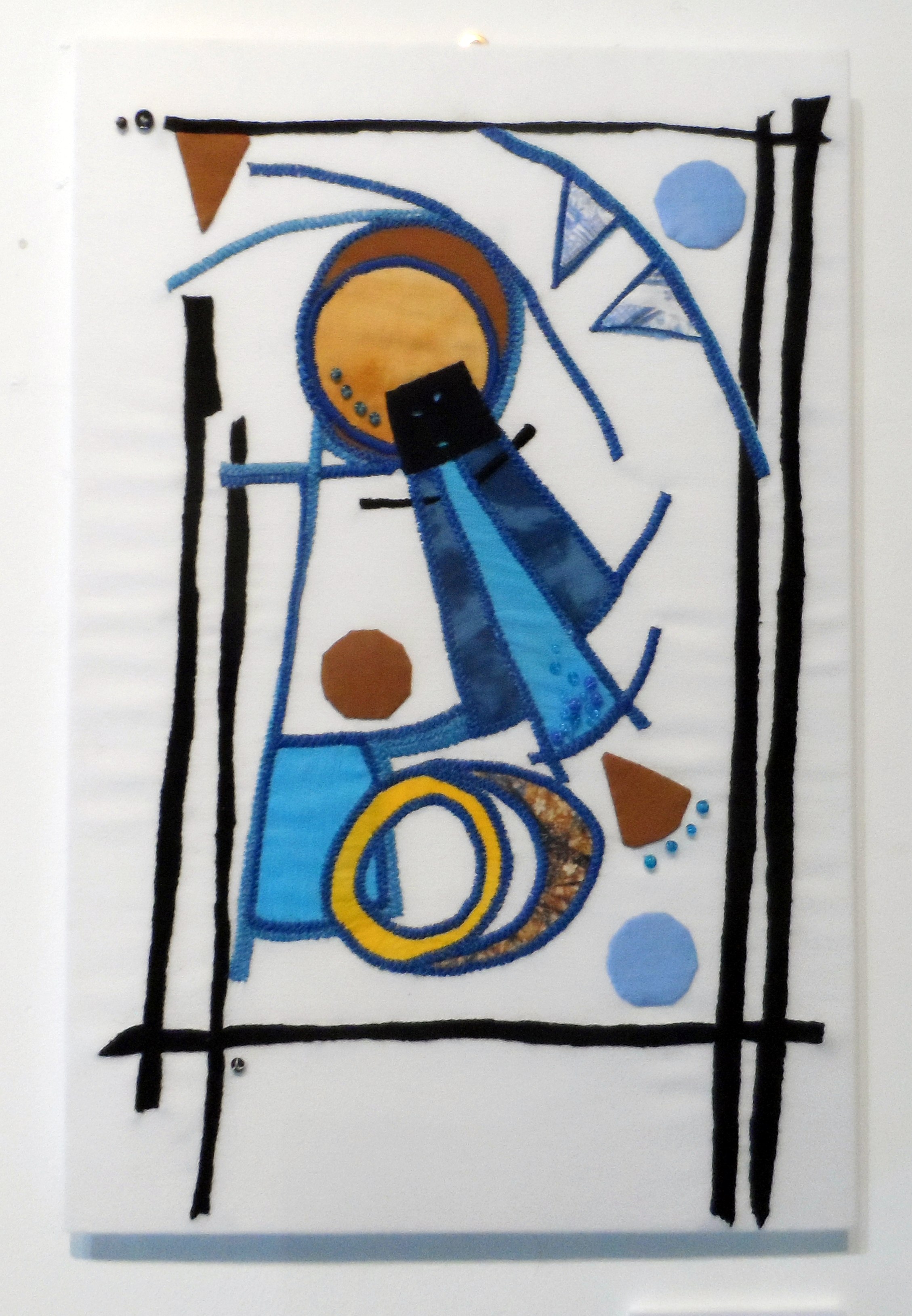 SHARDS (original) by Sue Boardman, applique & stitch, Re-View Textile Group, Frodsham 2019