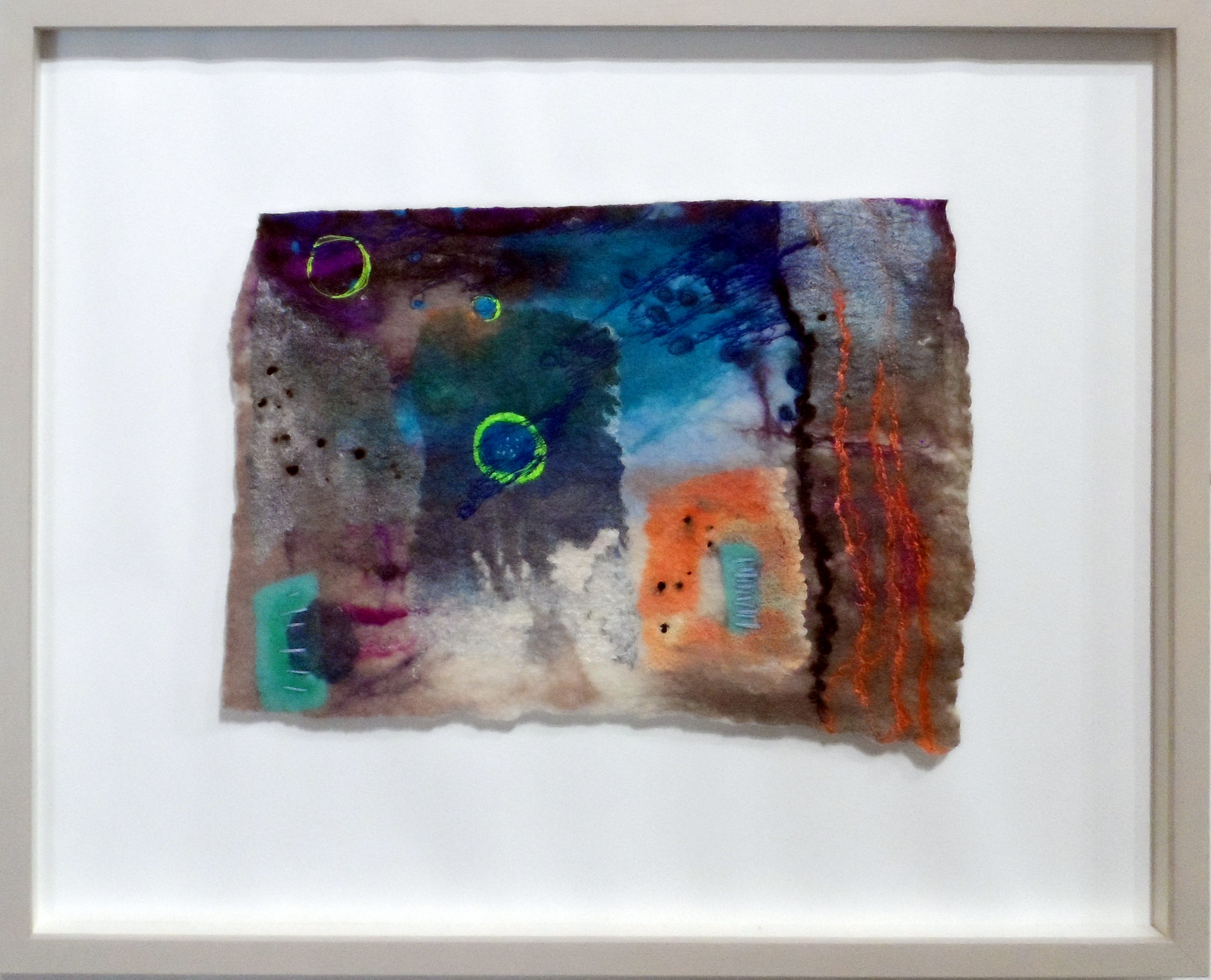 DRIZZLE by Catherine Carmyllie, felted wool, silks, dyed & painted, re-View Textile Group, Frodsham 2019