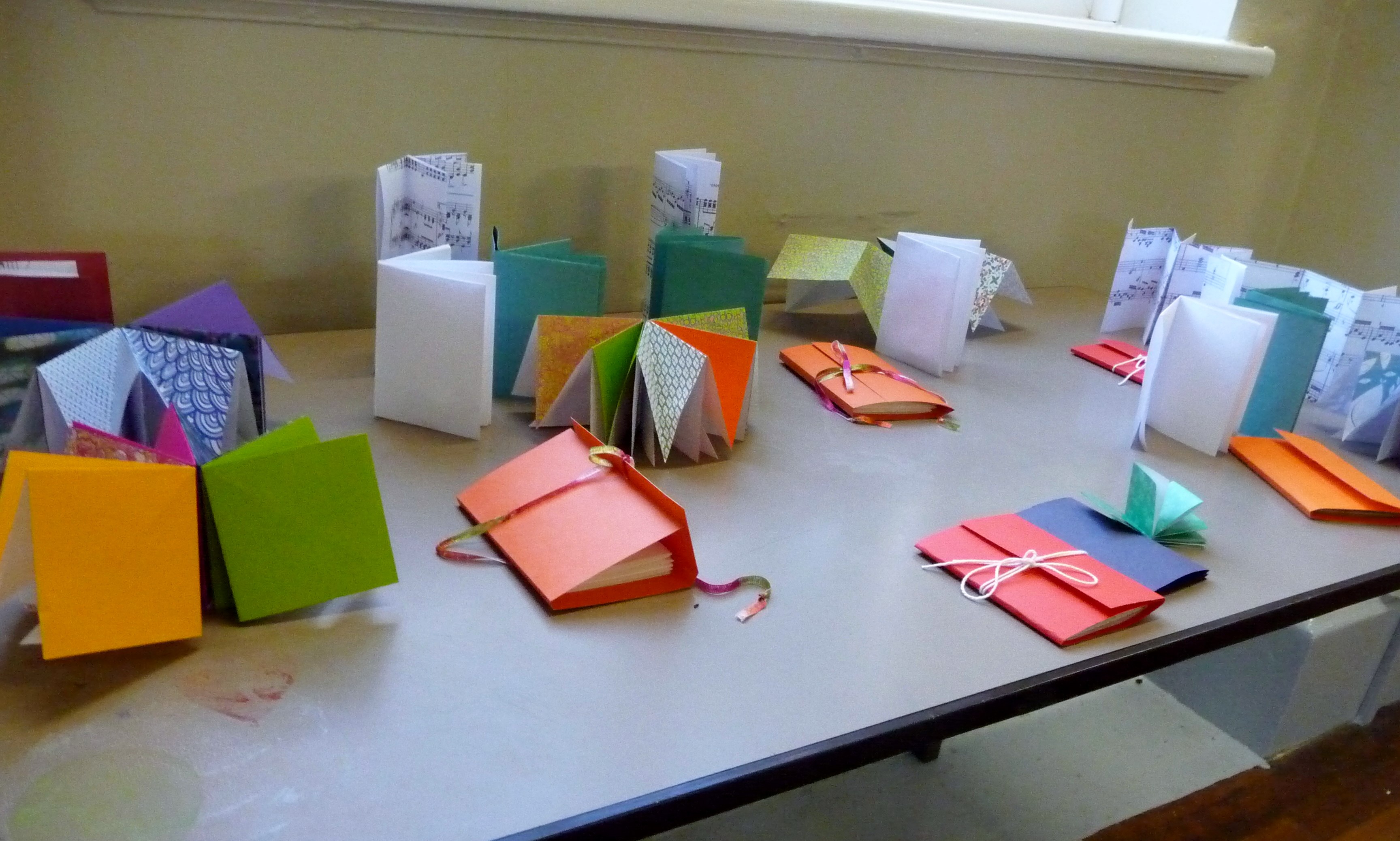 student's work from MEG origami book making workshop, Nov 2015