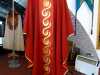 red Vestment made in 2014. Worn on Palm Sunday, Good Friday, Pentecost and Martyr's Day.
