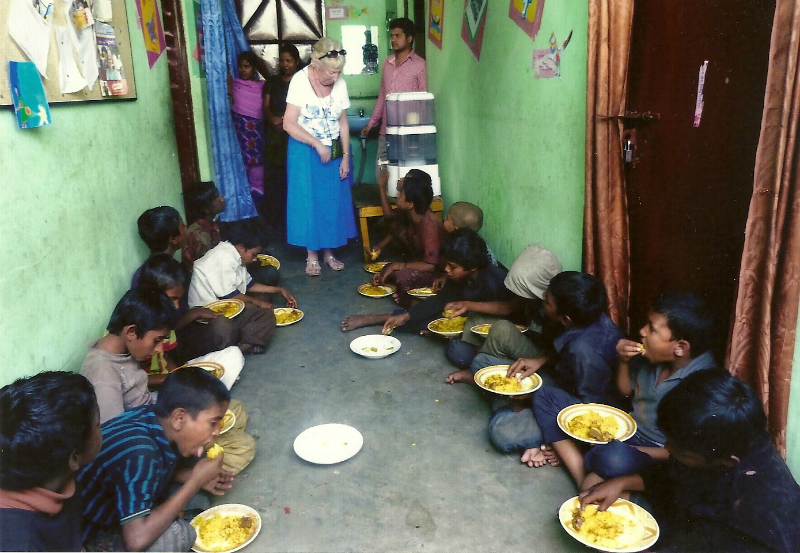 Ruby visiting the street children project in Tongi, Bangladesh