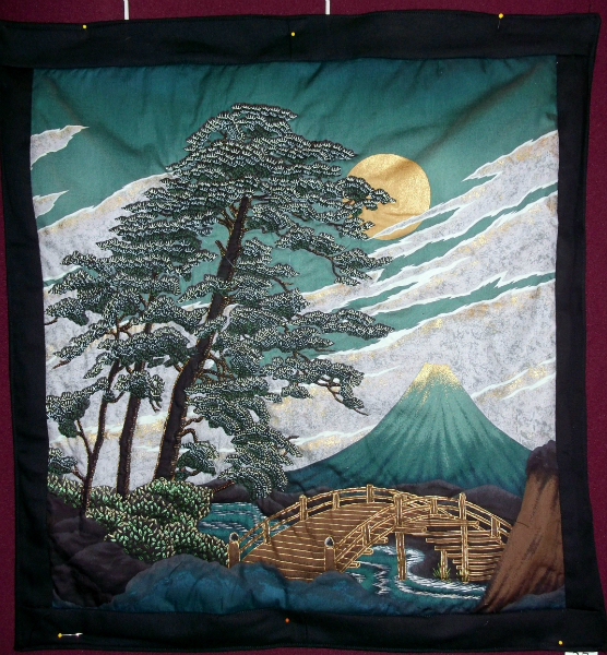 JAPANESE RIVER SCENE, hanging by Val Heron