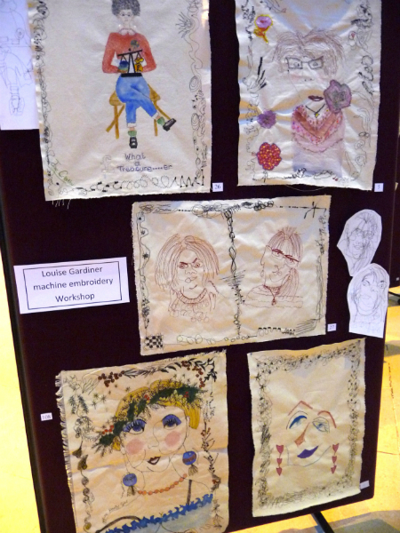samples from Louise Gardiner machine embroidery workshop