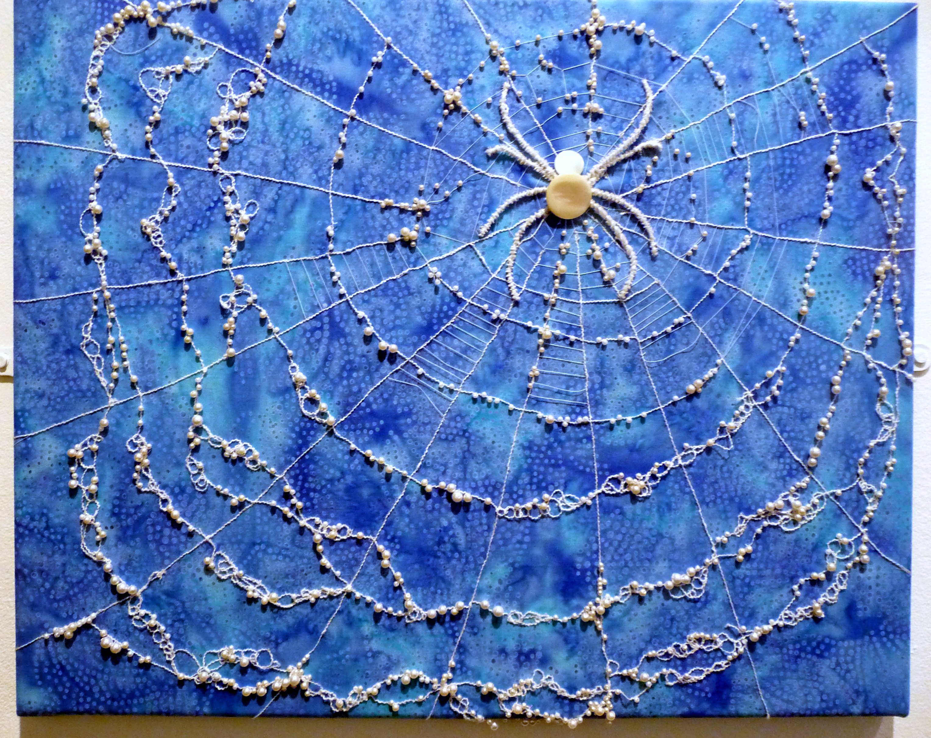 SPIDER'S WEB by Carole Hawthorne, batik with hand embellishment