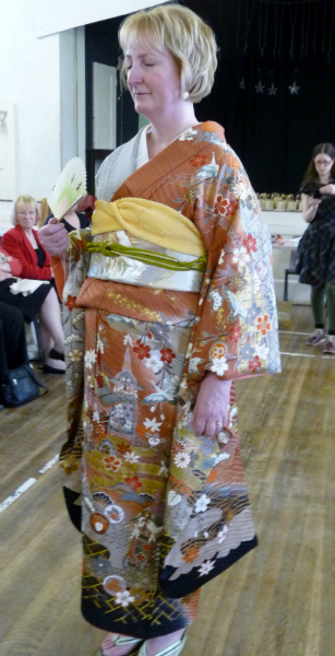 Sarah is wearing a traditional kimono which would be worn on a special occasion
