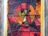 MODERN MAN by Gill Marshall, machine stitch portrait based on Paul Klee