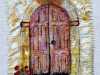 THE FORGOTTEN DOOR by Melanie Jones, machine stitch on mixed media