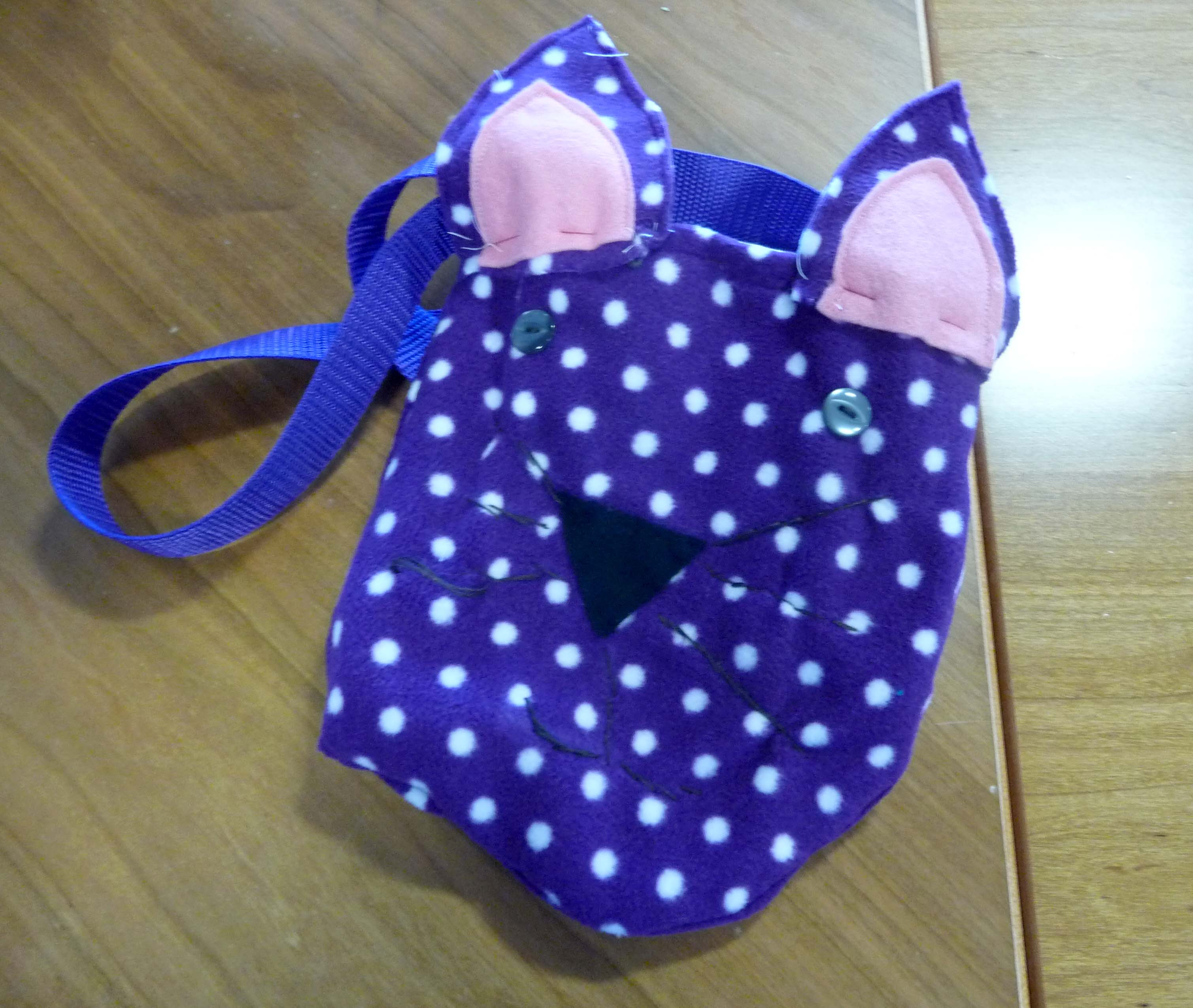 This is Ailis's bag tacked and ready for its final machine sewing