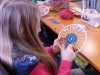 YE group are making a circular weaving with added embroidery