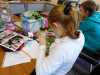 YE group are making a circular weaving with added embroidery