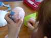 attaching the base of our cupcake for Mothers Day