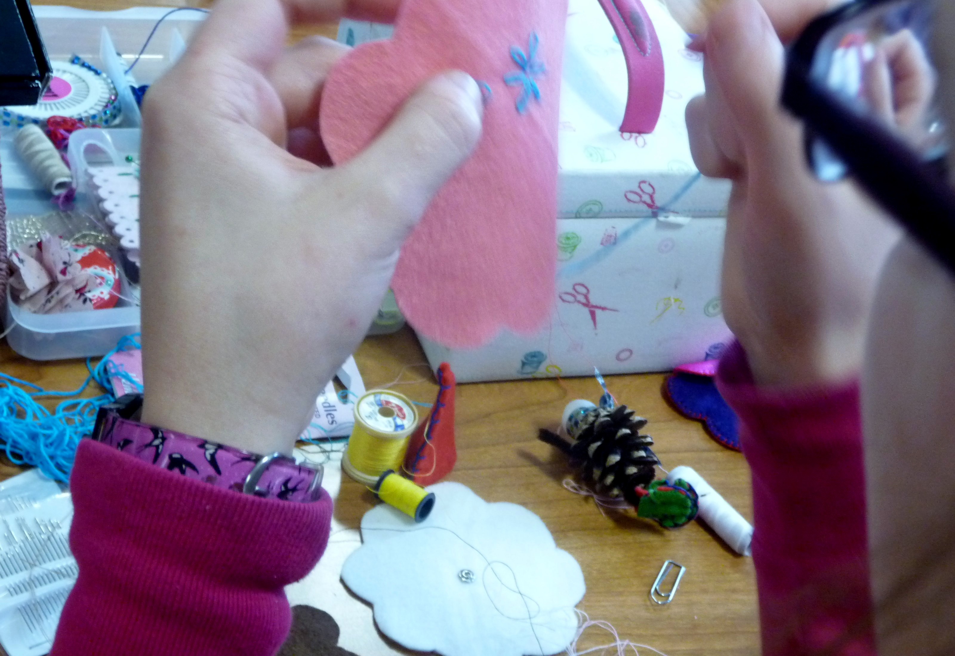 YE group are making embroidered purses for Mothers Day