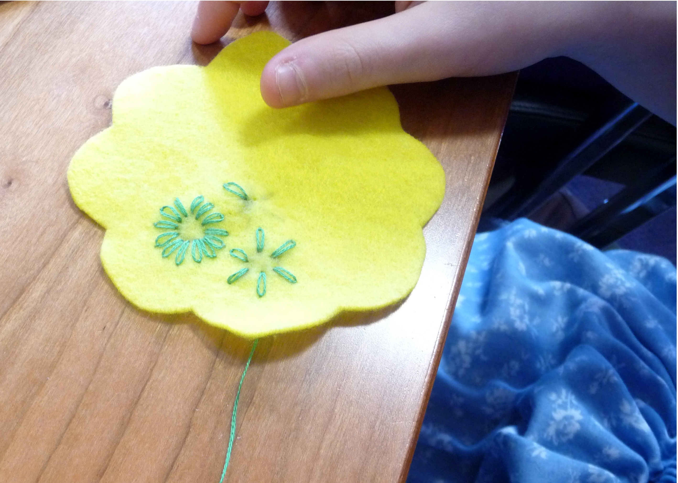YE group are making embroidered purses for Mothers Day
