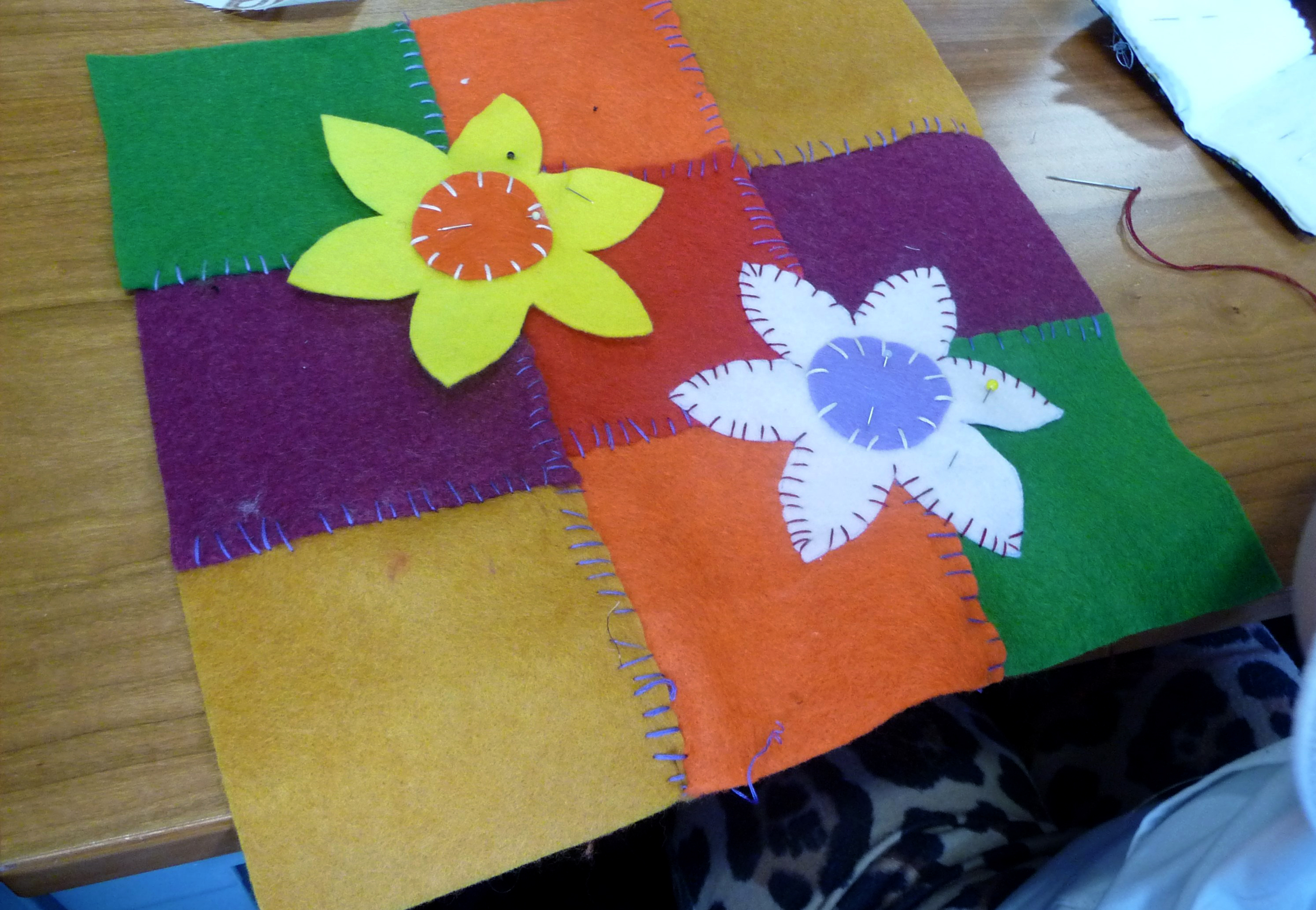 YE group are making applique cushions for Mothers Day