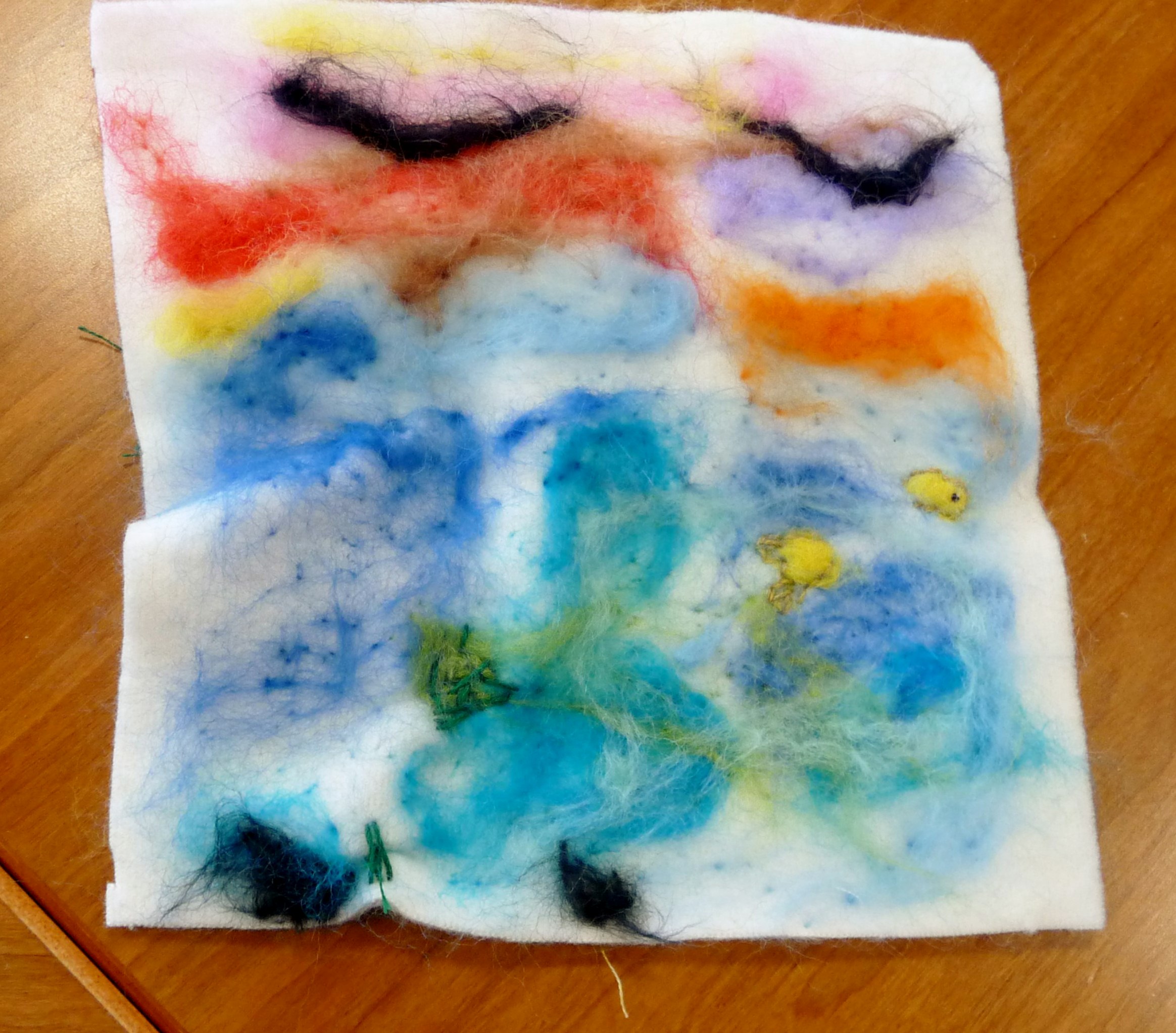 YE group May 2015. This is Annaleise's completed needlefelted seascape