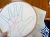 Merseyside YE embroidered *fortune telling hands" this month