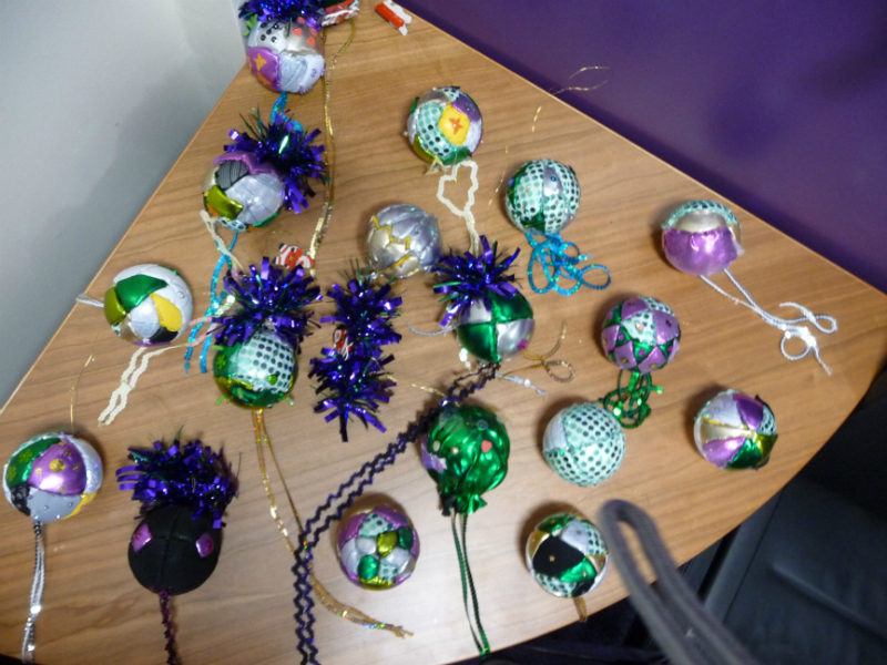 Here we have an array of completed Christmas baubles
