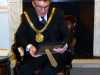 the Lord Mayor of Liverpool, Tony Conception, presented Merseyside YE with a commemmorative certificate to celebrate their achievement in winning the deDenne embroidery competition 2015