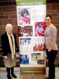 Dame Sarah Storey with Ruby Porter MBE at "Threading Dreams" Sreepur exhibition in Liverpool Anglican Cathedral 2014