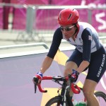 Dame Sarah Storey racing in 2012 Paralympic Games where she won a Gold Medal