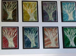 Gill Roberts embroidery of trees, winner of 2012 Colour Competition