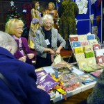 Ruby Porter MBE and her sister Kathy with Sreepur fundraising stand at MEG Christmas party 2014