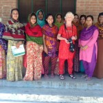 Ruby Porter MBE had a meeting with the mothers who embroider in Sreepur, Bangladesh 2014. They are happy with their work.