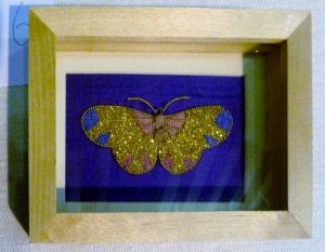 BUTTERFLY by Jean Mather, winner of Traditional Embroidery competition at 2013 Christmas Party