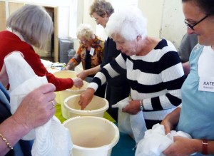 Workshops & Talks- lots of activity as the dyeing session gets underway