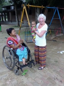 Rubina Porter MBE with Parul and her son in Sreepur