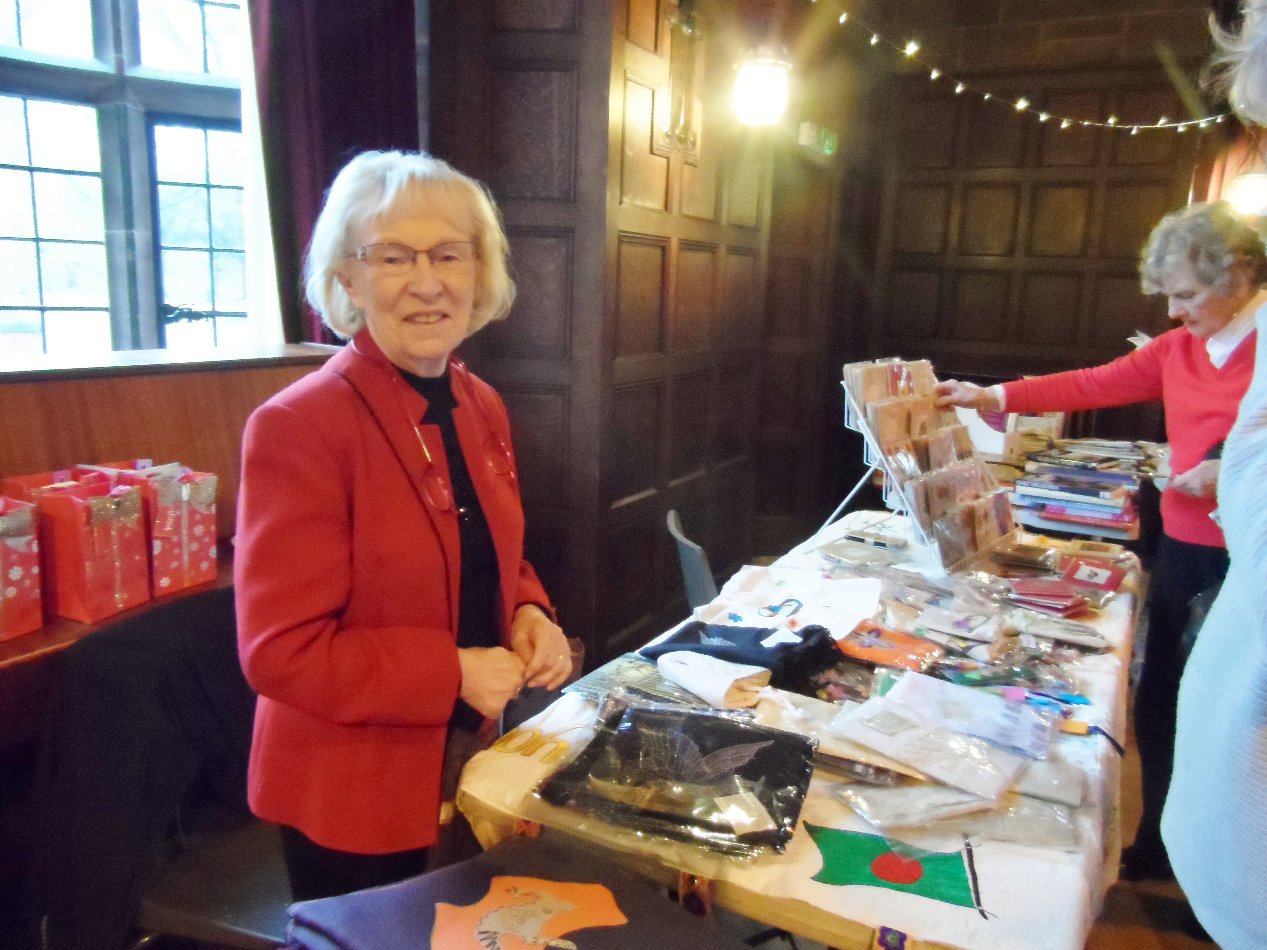 Kathy with the Sreepur Stall, Christmas Fun Day 2018